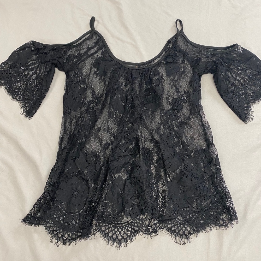 Off the shoulder sheer top